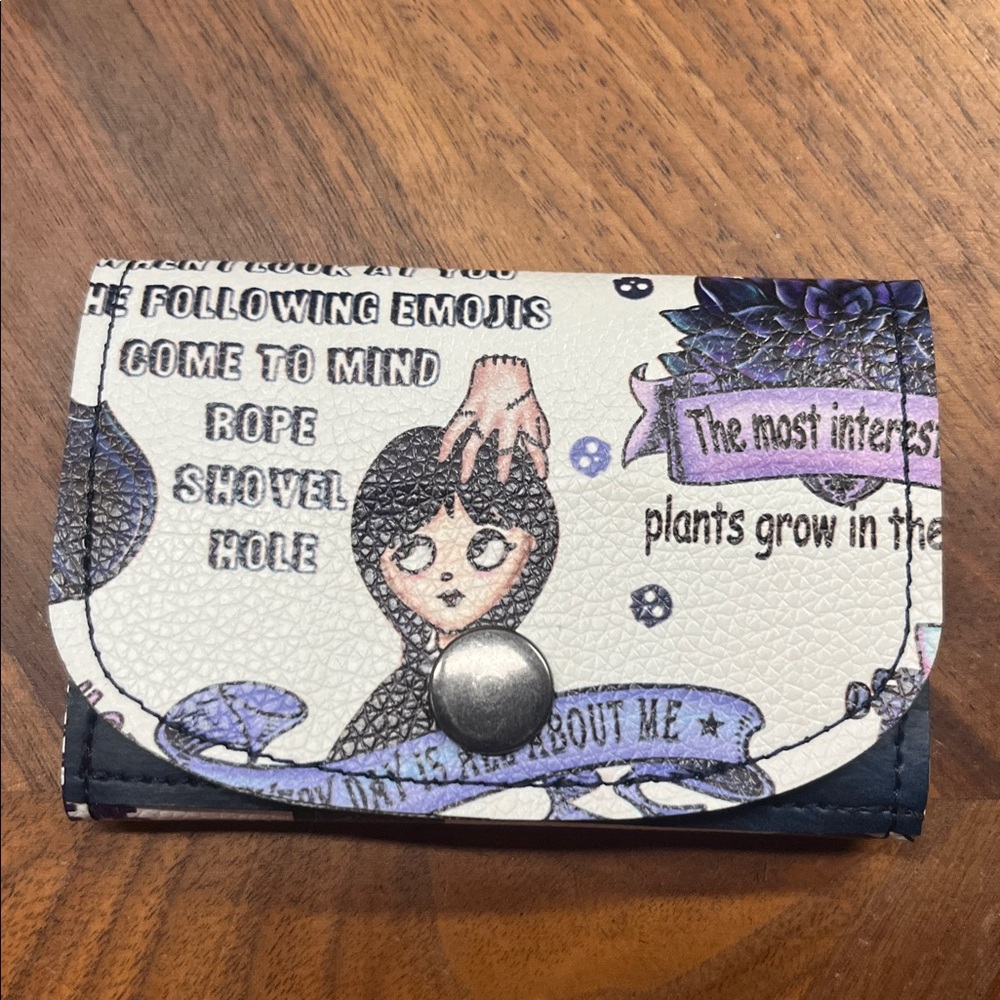 Graphic Print Wallet with Snap Closure